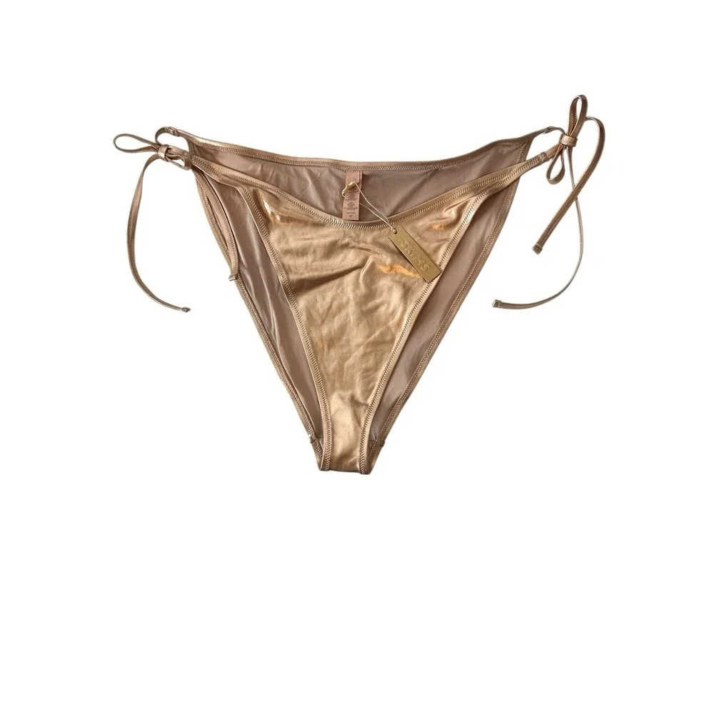 Skims | Metallic Champagne Swim Skimpy Triangle Bottom Women's 4X Plus Beach New
